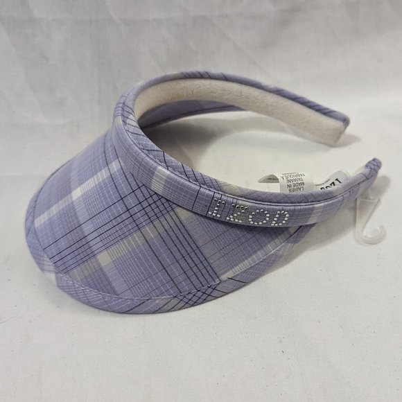 Izod Accessories Izod Purple Plaid Womens Golf Visor With